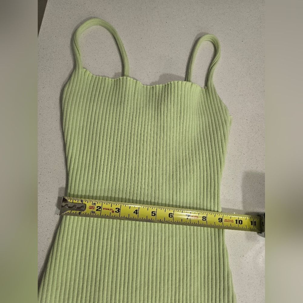 Zara Light Green Ribbed Mini Dress - Picture 11 of 12